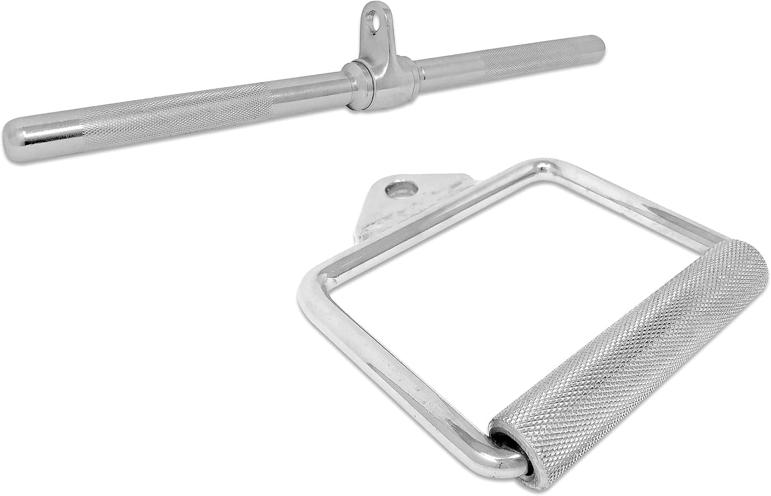 Garage Fit Gym Cable Attachment Bundles | Durable Industrial Grade Steel | Rust-Resistant Chrome Finish | Knurled Gripped Surface | Heavy Duty Exercise Attachments for Pulley Machines