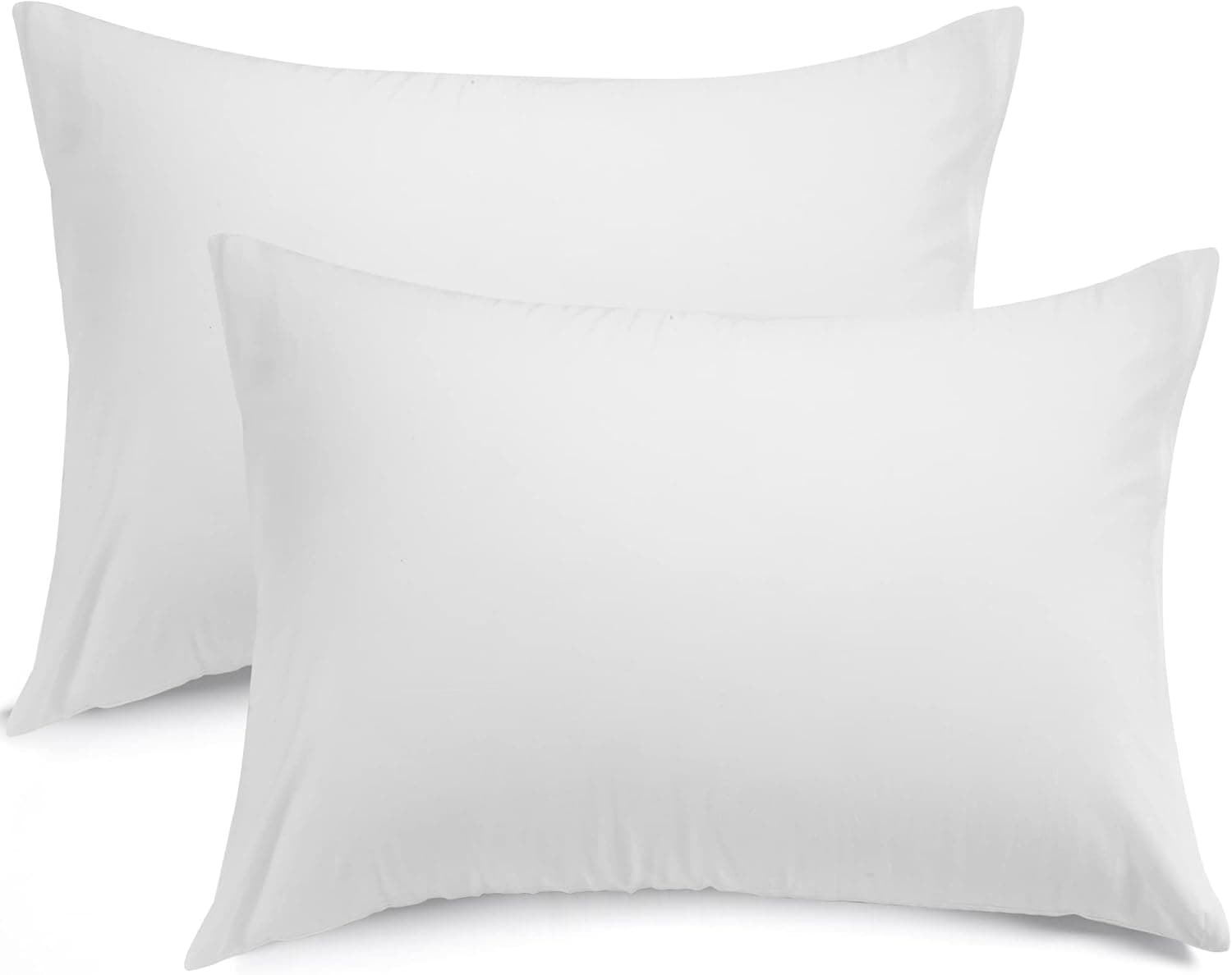 ATsense Pillow Cases Queen Size 2 Pack, 100% Washed Cotton, 20x30 Inches White Pillowcase, Soft and Breathable, Cooling Pillow Covers with Envelope Closure (No Pillows)