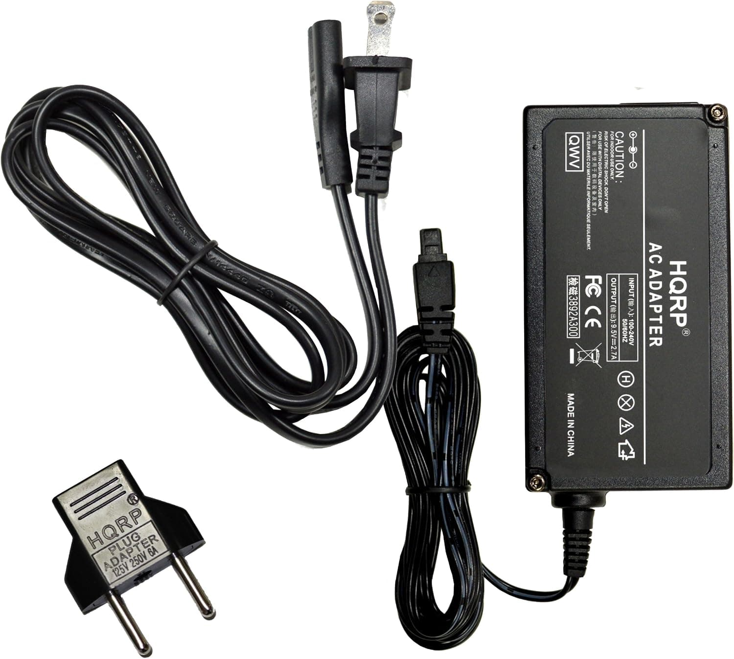 HQRP Replacement CA-560 AC Adapter/Power Supply Compatible with Canon ZR10, ZR20, ZR25MC, ZR30MC, ZR40, ZR45MC, ZR50MC Digital Camcorder - (incl. USA Plug & Euro Adapter)