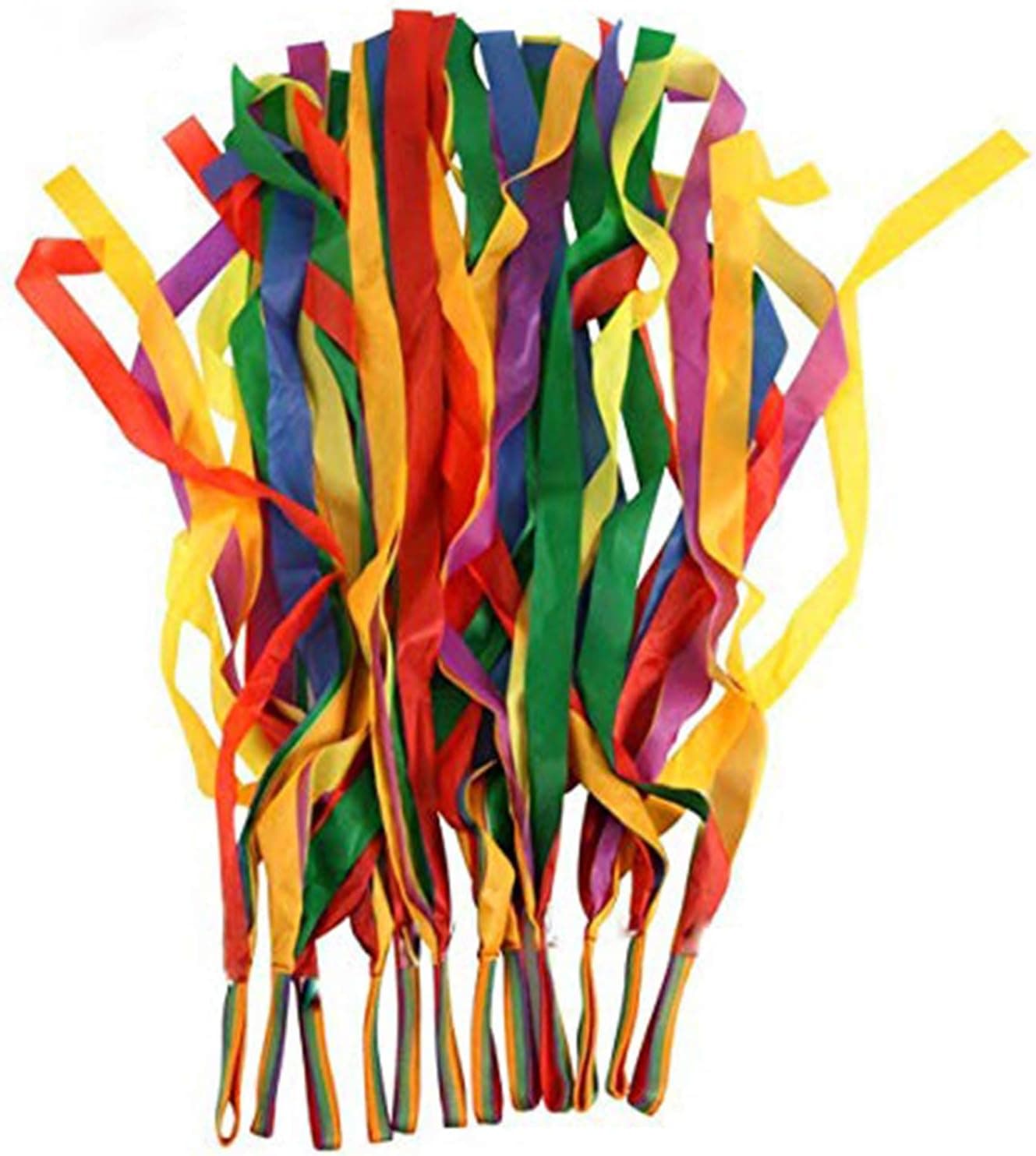 Sammious 12 PCS Rainbow Ribbon Set for Kids,Rhythm Ribbon Dance Rhythm Ribbon Streamers for Kids Children Adults