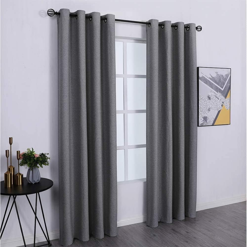 Amzdecor Blackout Curtains for Bedroom Panel Pair Grey 84 inches Thermal Insulated Noise Reduction Draperies (Grey，2 Pieces, 104“ x 84”