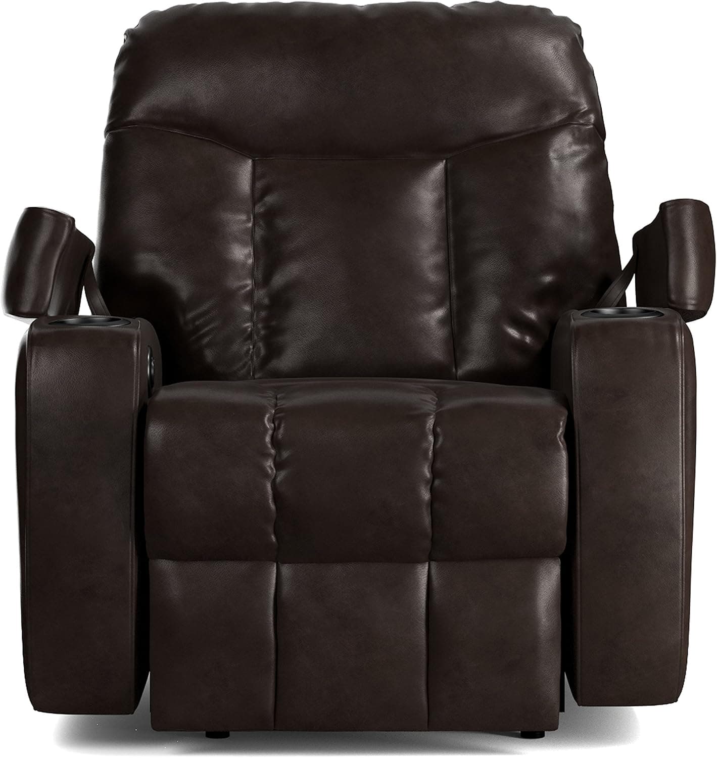 ProLounger Wall Hugger Storage Recliner Renu Leather Power Chair, Coffee Brown