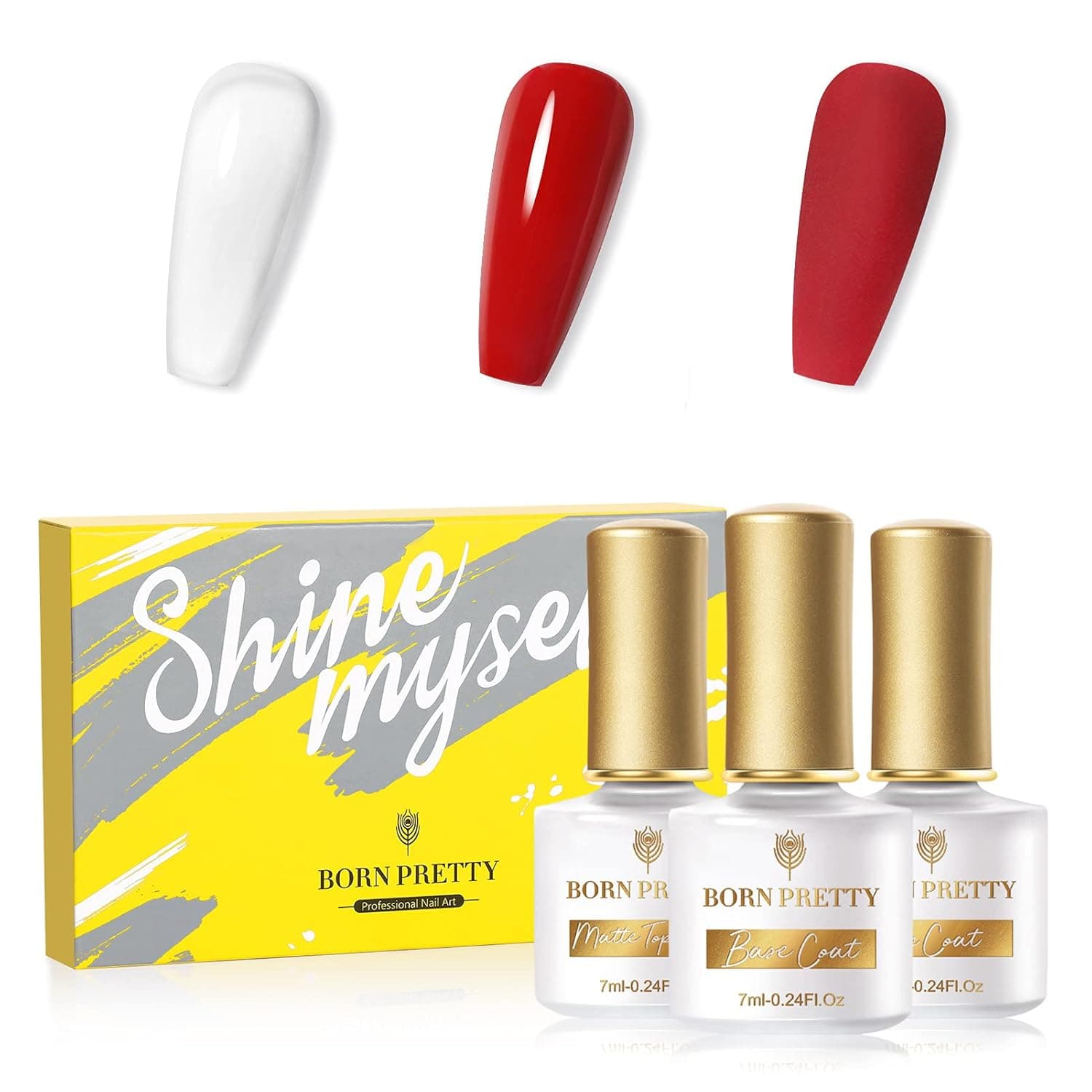 Born Pretty Base Top Coat Gel Nail Polish Set