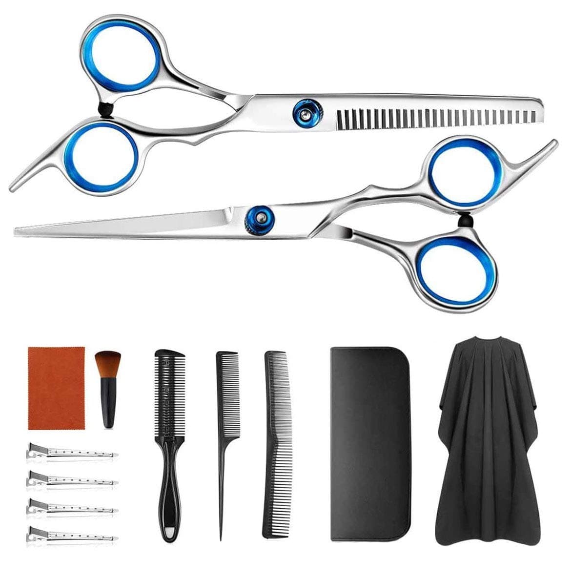 Set di 13 forbici professionali da parrucchiere, in Acciaio INOX, con forbici sparse, pettine per rasoio, Clip, scialle, forbici da parrucchiere, Set per taglio di Capelli