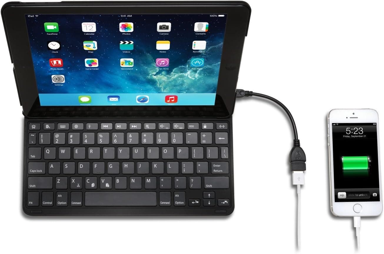Kensington Key Folio Thin X3 Keyboard Case with Powerlift for iPad Air (K97269US)