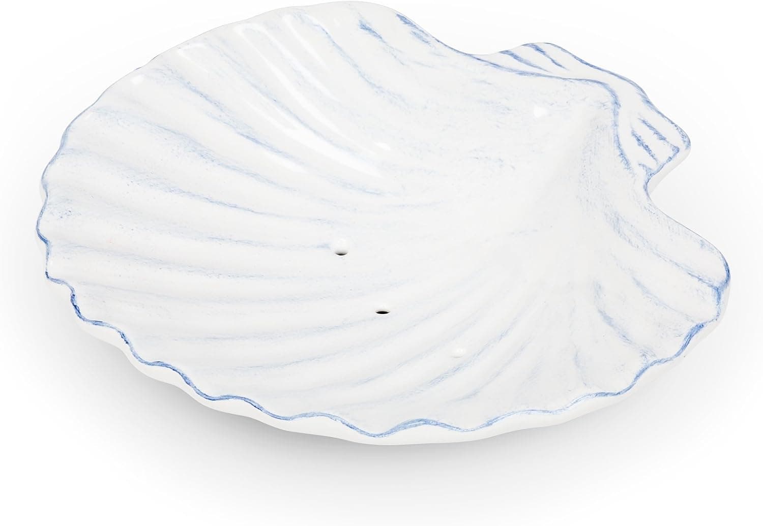 Abbott Collection 27-Seashell Ceramic Shell Soap Dish, 5 inches W, White