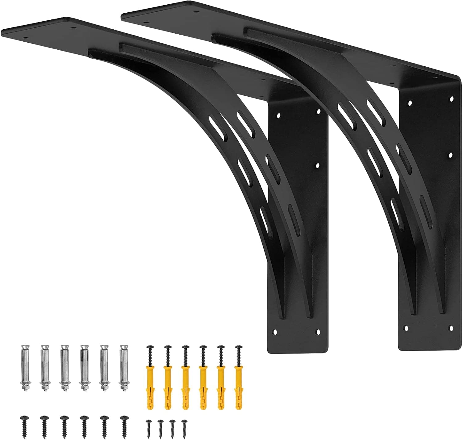 FIRMETAL 24"x15"x4" Heavy Duty Shelf Brackets，max Load 1100 LBS,Premium Alloy Metal Mantel Brackets , (Set of 2) Fireplace Mantel Brackets - Countertop Support Brackets - (24 inch x 15 inch)