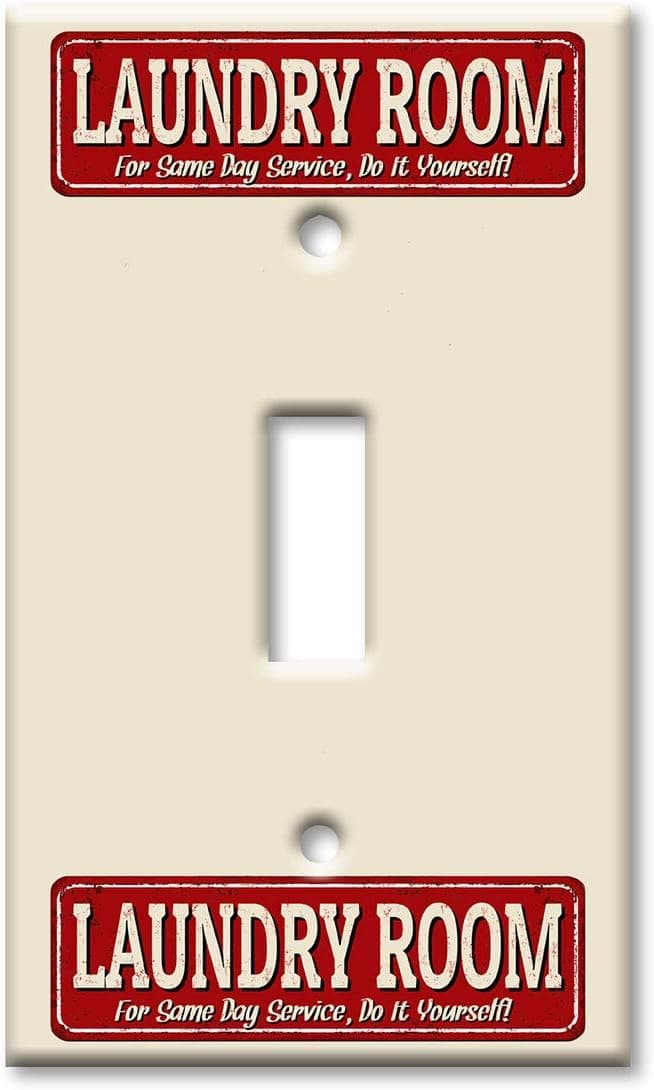 Art Plates Brand Single Gang Toggle Switch - Wall Plate - Laundry Room