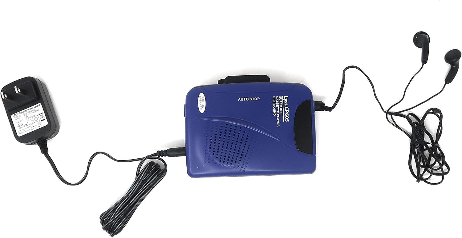 Portable Cassette Player with Power Cord - AC Adapter bulit in Speaker Tape Player