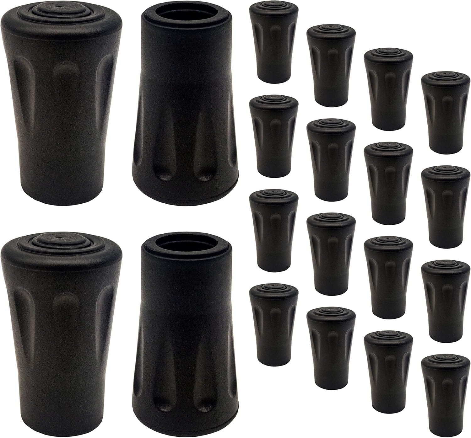 20pcs Trekking Pole Tips Replacement, Strong Grip Improve Stability, Hiking Poles Rubber Tips Give Non-Slip and Shock Absorption on Steep Mountain Road