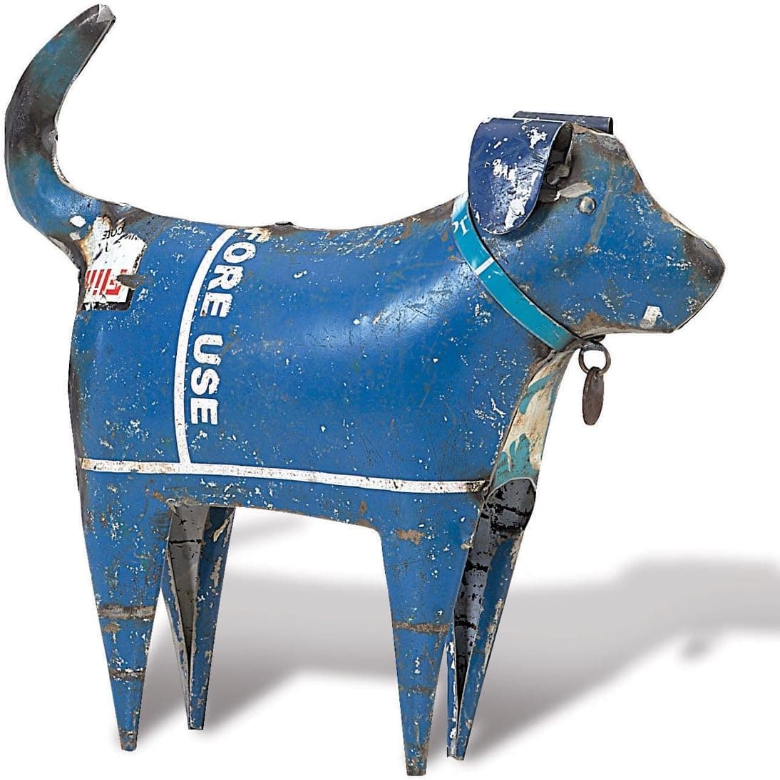 Foreside Home & Garden FFGD05348 Recycled Metal Standing Dog Figurine, 7x8, Multicolor