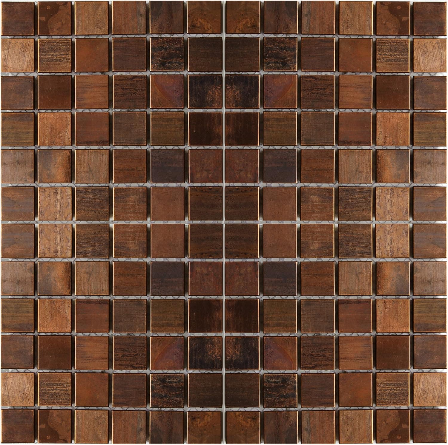 Medium Square Antique Copper Mosaic Tile - Kitchen Backsplash/Bath Backsplash/Wall Decor/Fireplace Surround