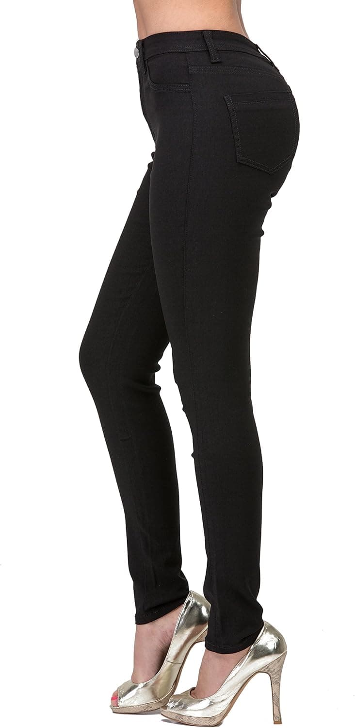 L.B FASHION High Waisted Jeans for Women Stretch Skinny Colored Long Pants Plus Size Black White Khaki