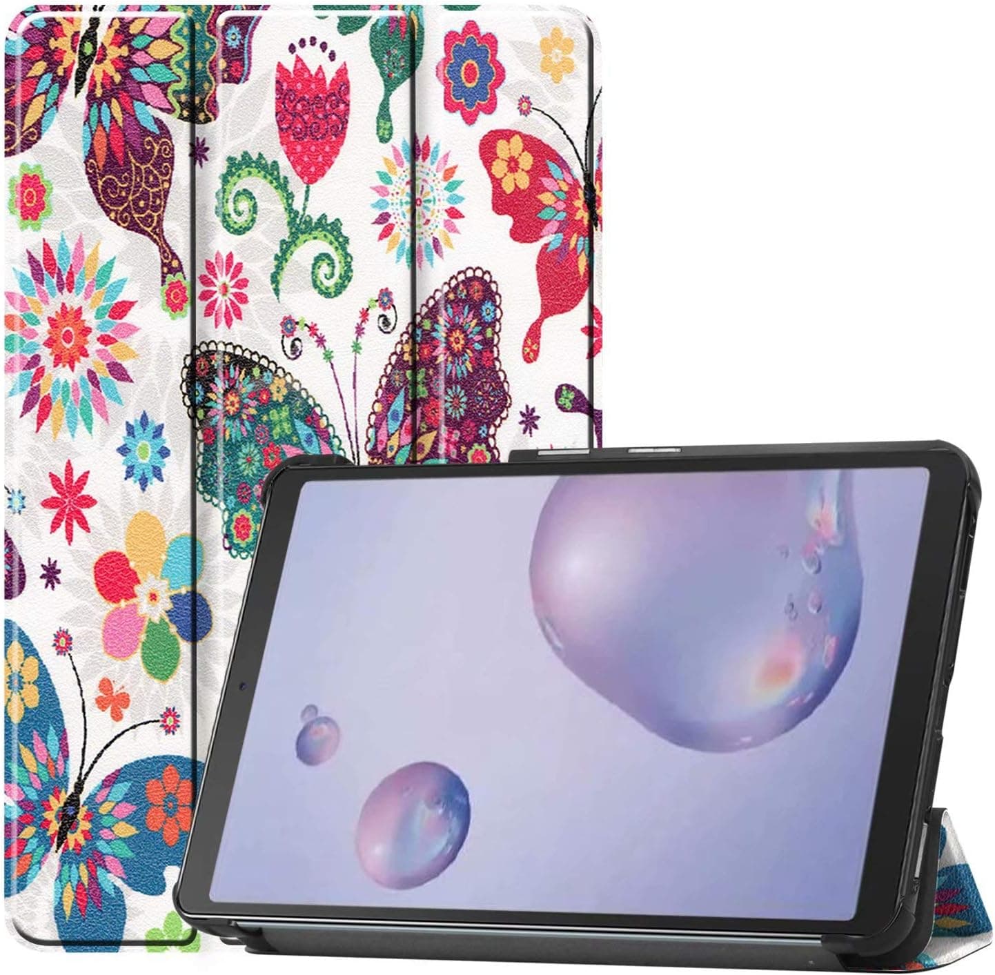 USTY Case for Samsung Galaxy Tab A 8.4 2020 Release SM-T307 Verizon/T-Mobile/AT&T - Slimshell Lightweight PU Leather Case Folding Stand Protective Cover, Colorful Butterfly
