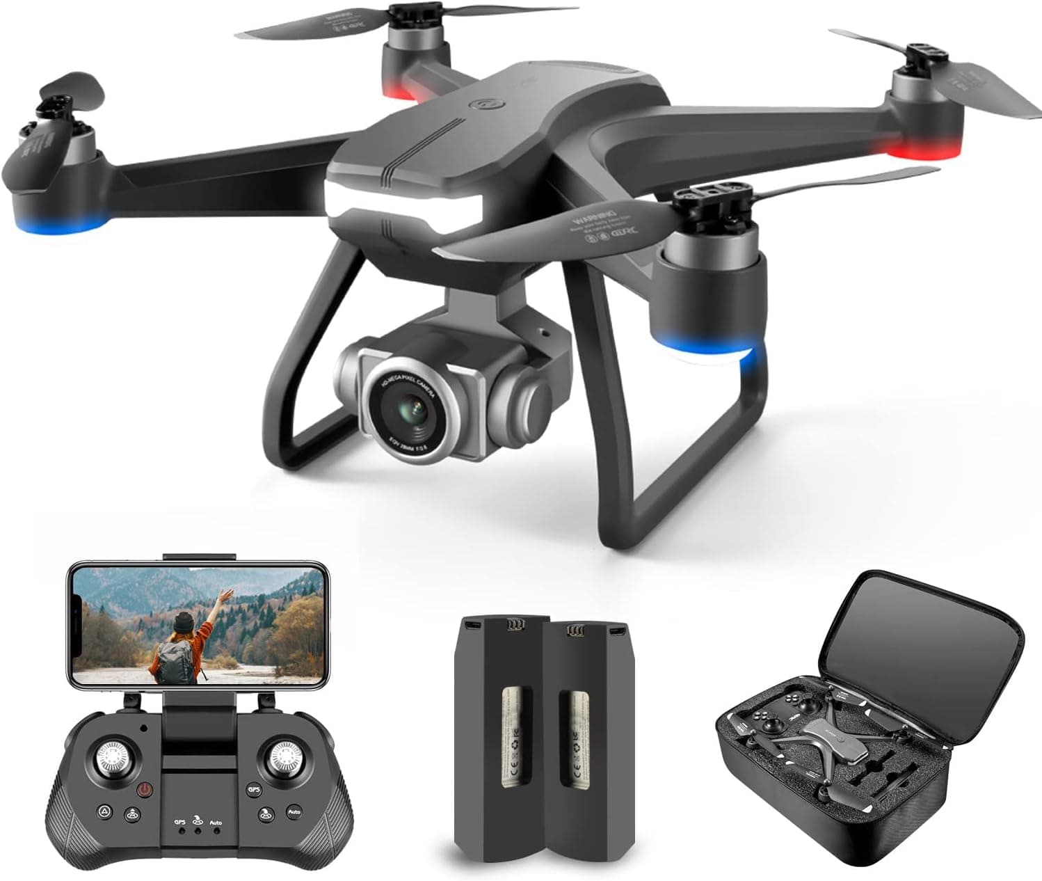 4DRC F11 GPS Drone with 4K camera for adults,5Ghz FPV camera drone,RC quadcopter for Beginners,Brushless Motor,Auto Return Home, Follow Me,Trajectory Flight,Headless Mode,Carrying Case