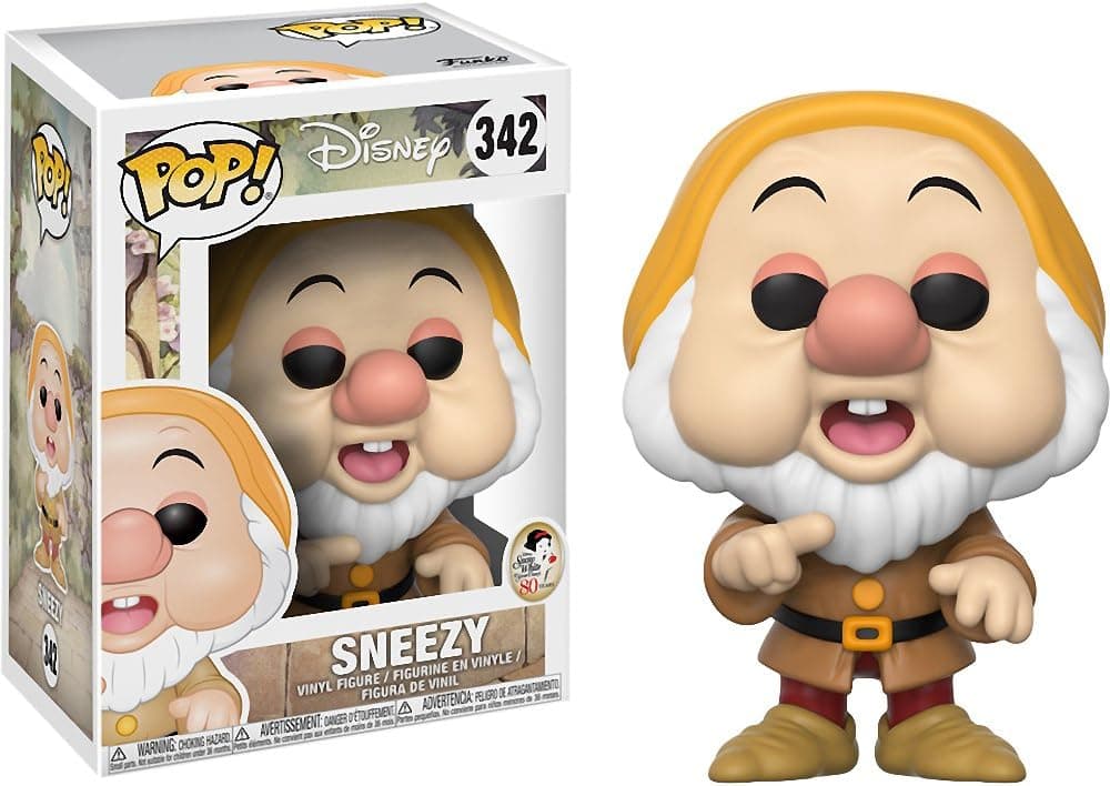 Funko Sneezy: Disney - Snow White x POP! Disney Vinyl Figure & 1 POP! Compatible PET Plastic Graphical Protector Bundle [#342 / 21722 - B]