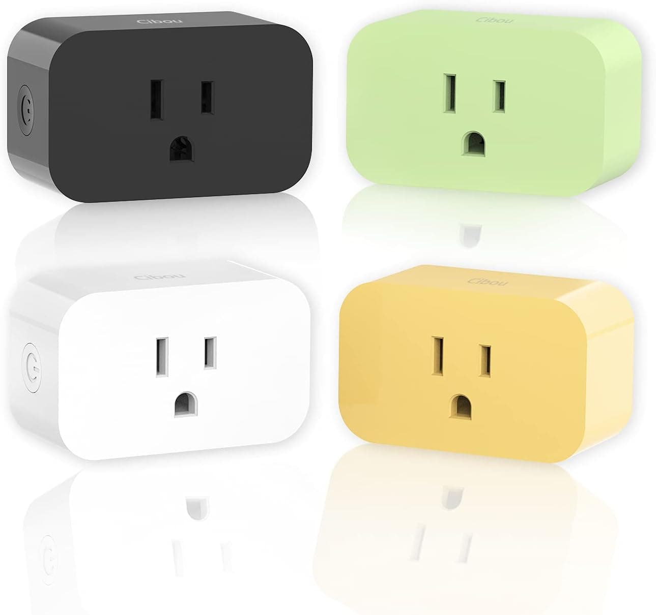 Cibou Smart Plug Mini 15A 4Pack, Work with amazon Alexa,Google Home Assistant Nest,compatible wireless&bluetooth,Voice and Android&IOS APP Control to Outlets,WiFi Switch,Remote Socket,Timer Device,FCC
