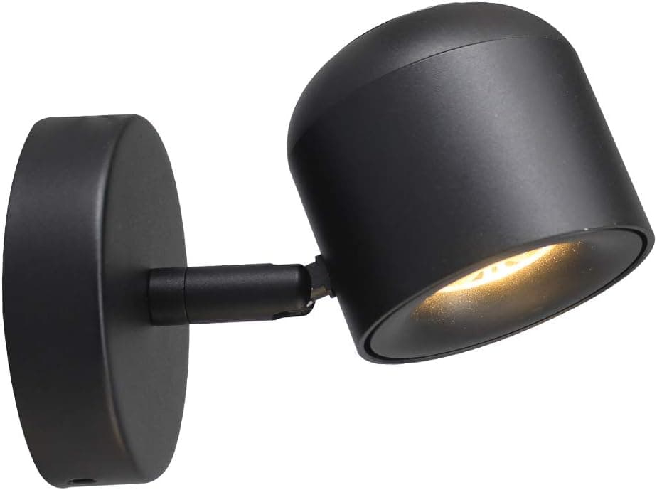 Aisilan Modern Adjustable Wall Sconce Bedside Wall Light Fixture Black LED Reading Light Ceiling Spot Light Warm White CRI 97 BD22B7W3000K