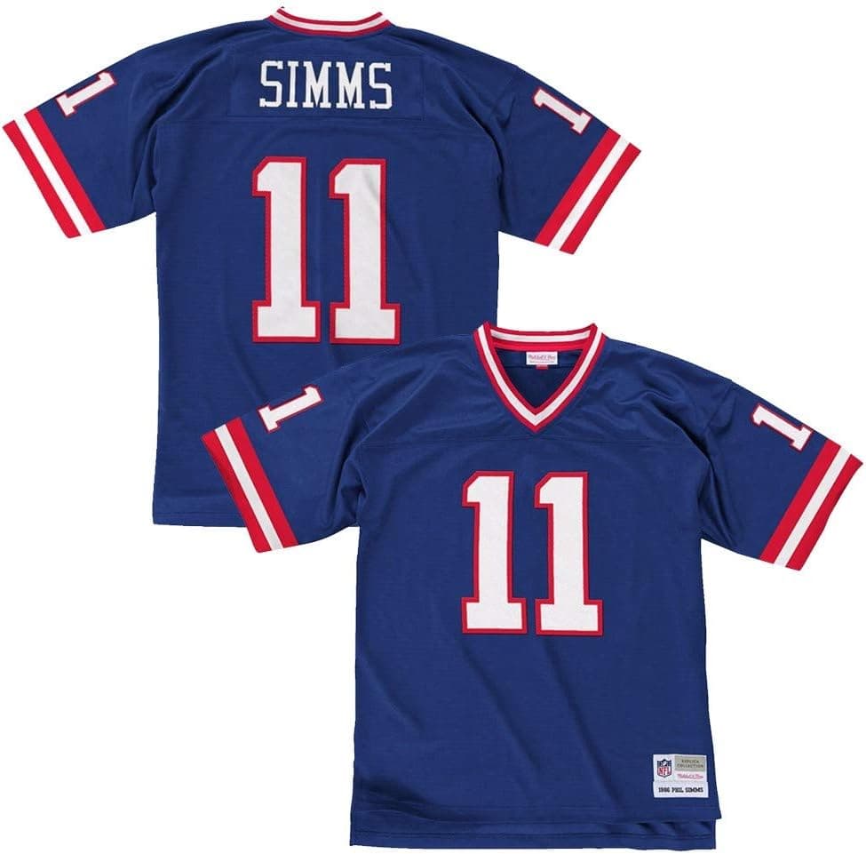 Mitchell & Ness Phil Simms New York Giants Men's NFL Premier Blue Jersey