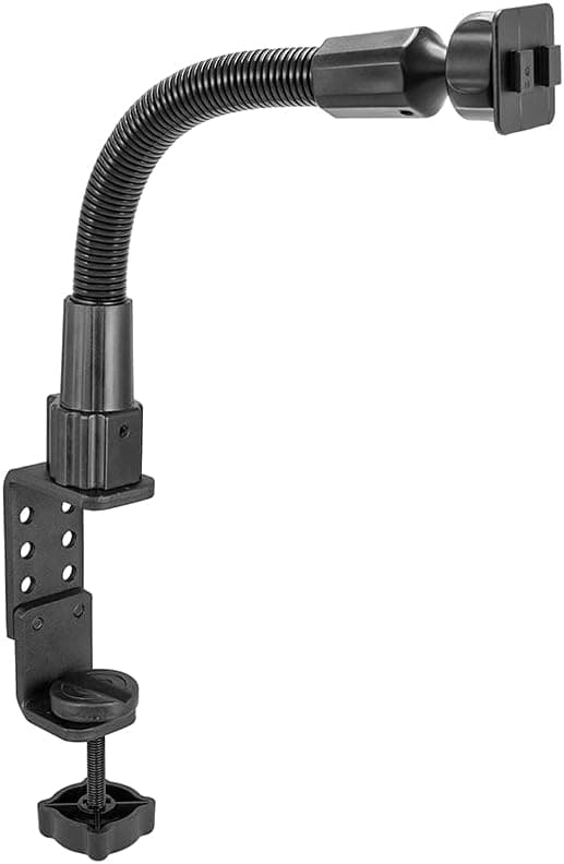 Arkon Heavy-Duty Desk Cart or Table Clamp Mount with 12-inch Gooseneck –Dual-T Compatible Retail Black