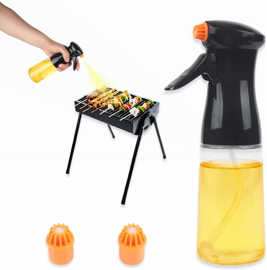 XSUPER Oil Sprayer for Cooking, 200ml Olive Oil Spayer, Upgraded Oilve Oil Dispenser Bottle Spray Mister, Food Grade Reusable Oil Vinegar Spritzer Sprayer Bottles for Kitchen Air Fryer Salad Baking