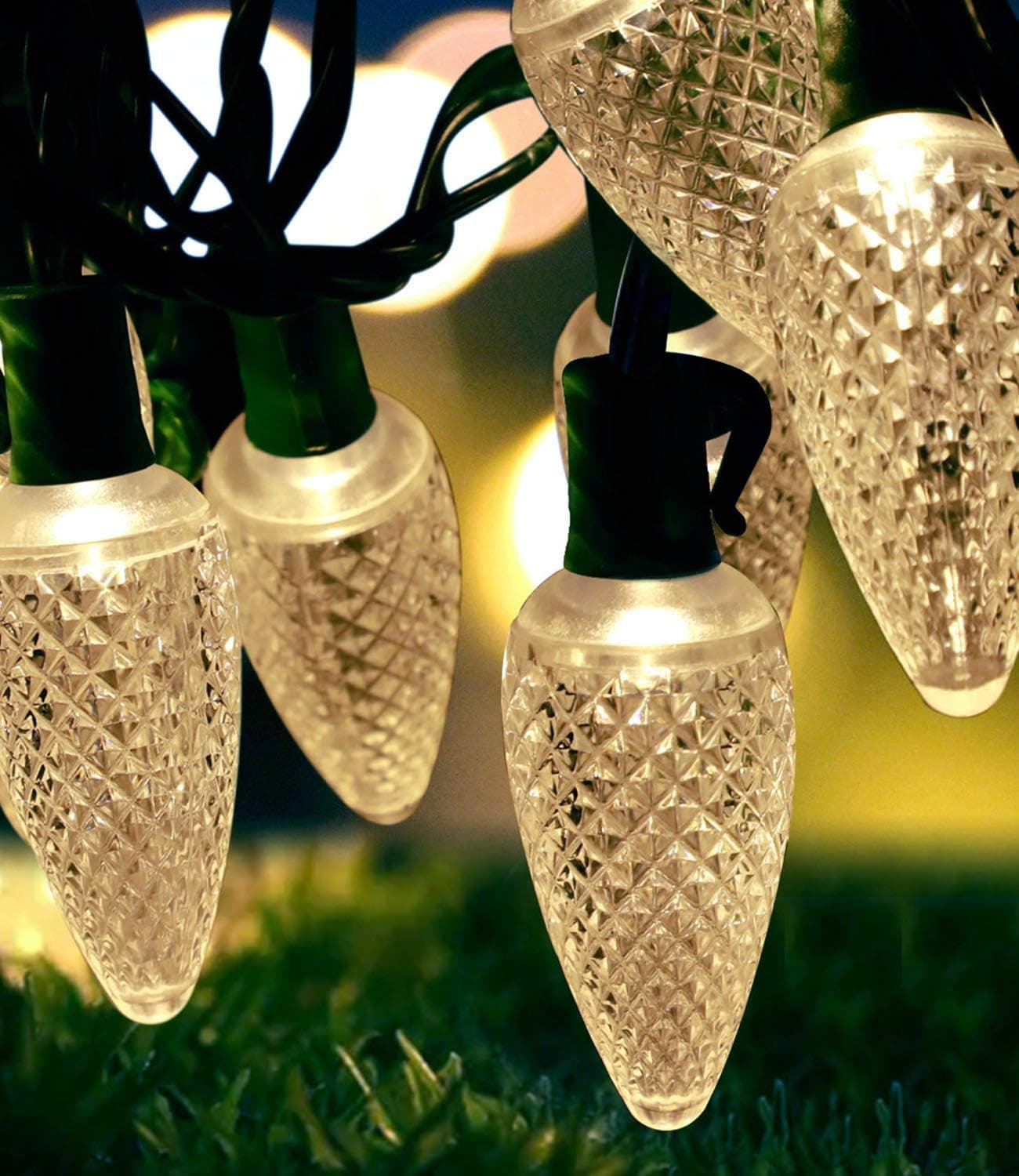 MOWASS C9 Christmas String Lights,Warm White String Light,16.6ft Waterproof String Light for Bedroom Patio Garden Christmas Tree Decoration