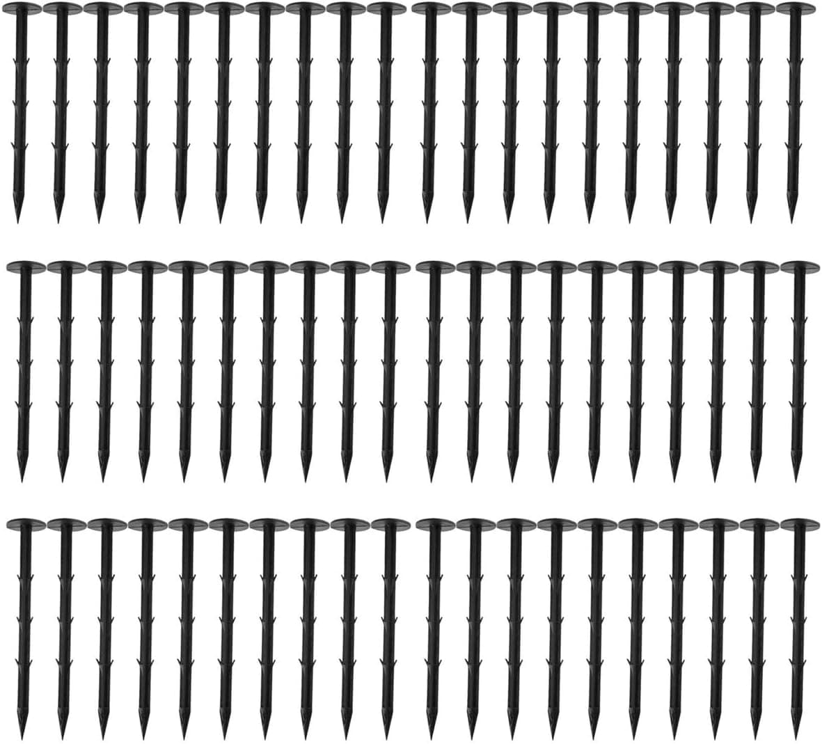 EHIOG Plastic Yard & Garden Stakes Anchors for Holding Down Garden Netting,Landscape Fabric Lawn Edging,Tents,Rain Tarps Plant Support, Holding Down Tents and Weed Cover (60, 4.4inch)