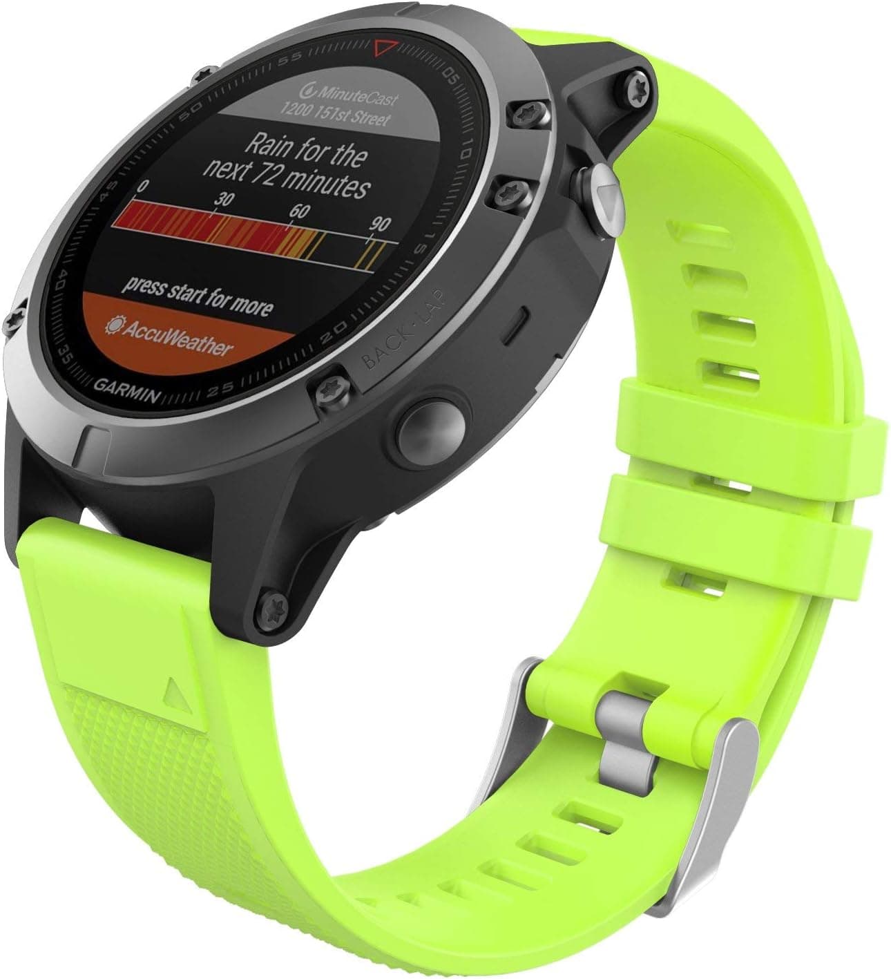 MoKo 22mm Band Compatible with Garmin Fenix 6/6 Pro/Fenix 5/5 Plus/Forerunner 935/945/Aproach S60/S62/Quatix 6 /MARQ Smart Watch, Soft Silicone Replacement Strap - Green