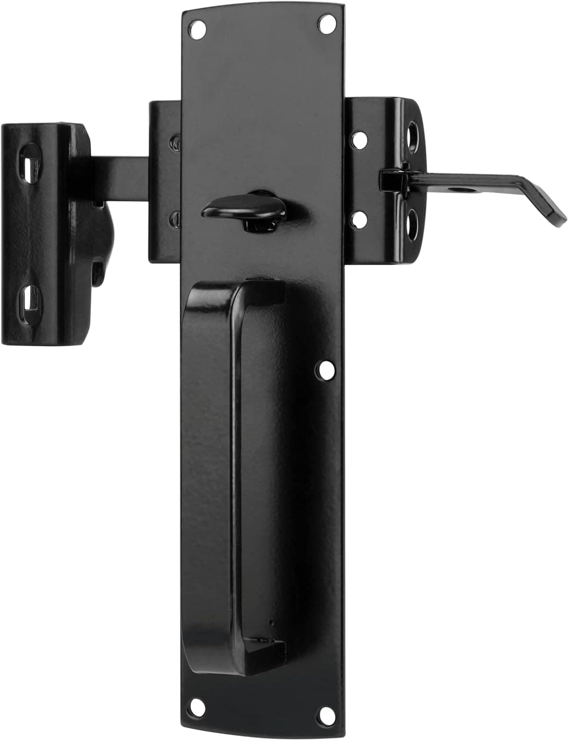 CHIJANE Thumb Gate Latch for Wooden Fence, Self Locking Fence Latch with Decorative Handle, Heavy Duty Door Latch Gate Lock Hardware Kit for Outdoor Garden, Pool, Metal Gate, Vinyl Fence, Black Finish