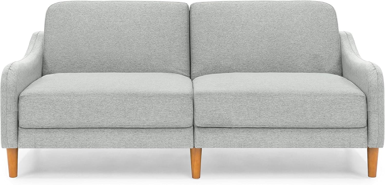 Best Choice Products Mid-Century Modern Linen Futon Sofa (Gray)