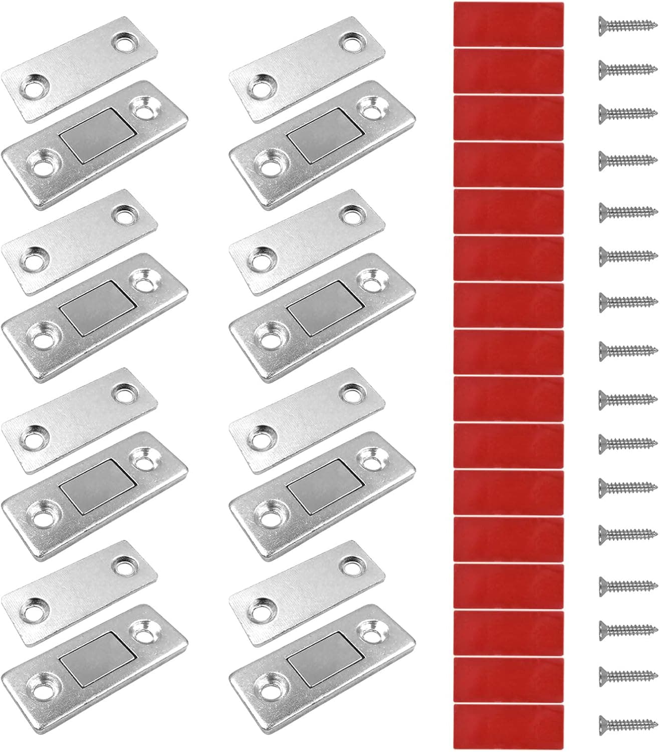 OperSeven 8 Pack Cabinet Door Magnets Ultra Thin Magnetic Door Catch Stainless Steel Drawer Magnet Catch for Sliding Door Closure Kitchen Cabinet Closer Cupboard Closet Door Magnetic Latches Hardware