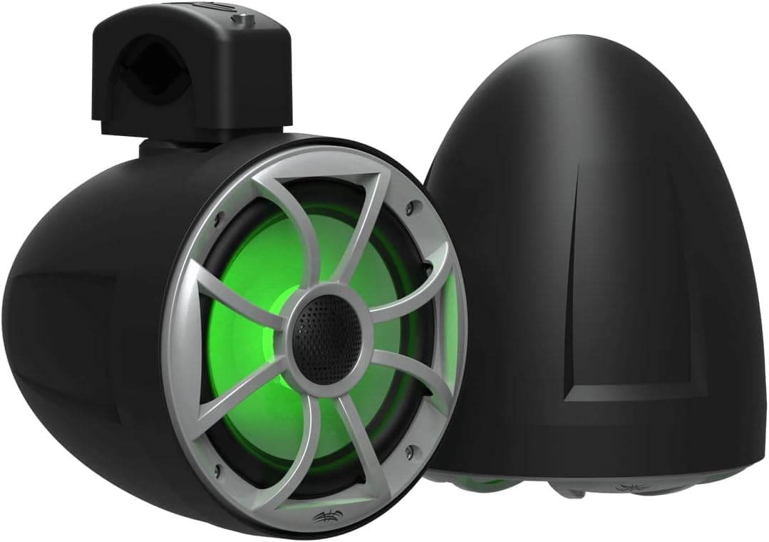 wet sounds | Recon 6 POD-B | 6.5" Black Coaxial Tower Speaker for Tube Diameter Up to 2" or Surface Mount