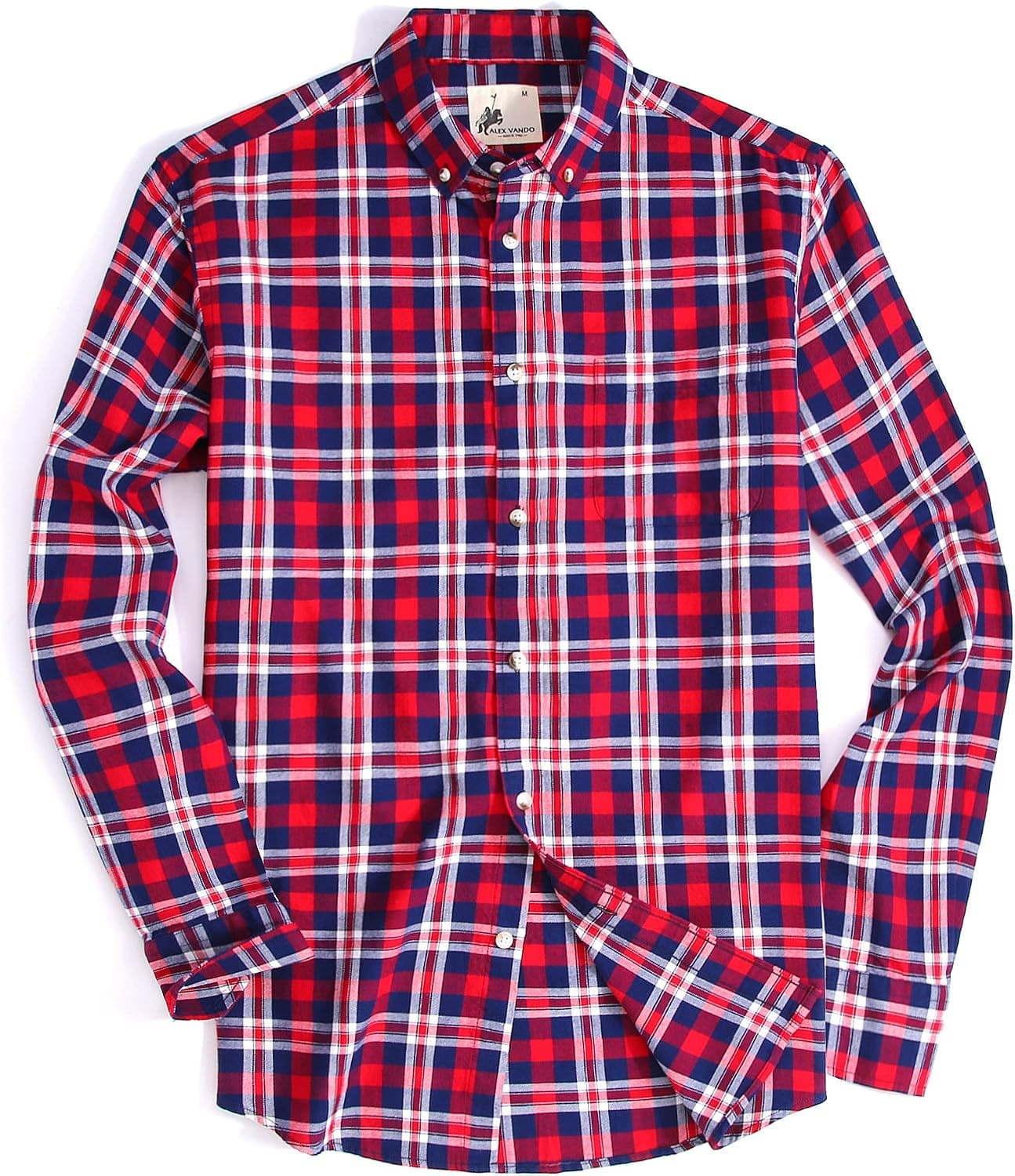 Alex Vando Mens Casual Button Down Modern Fit Oxford Dress Shirt