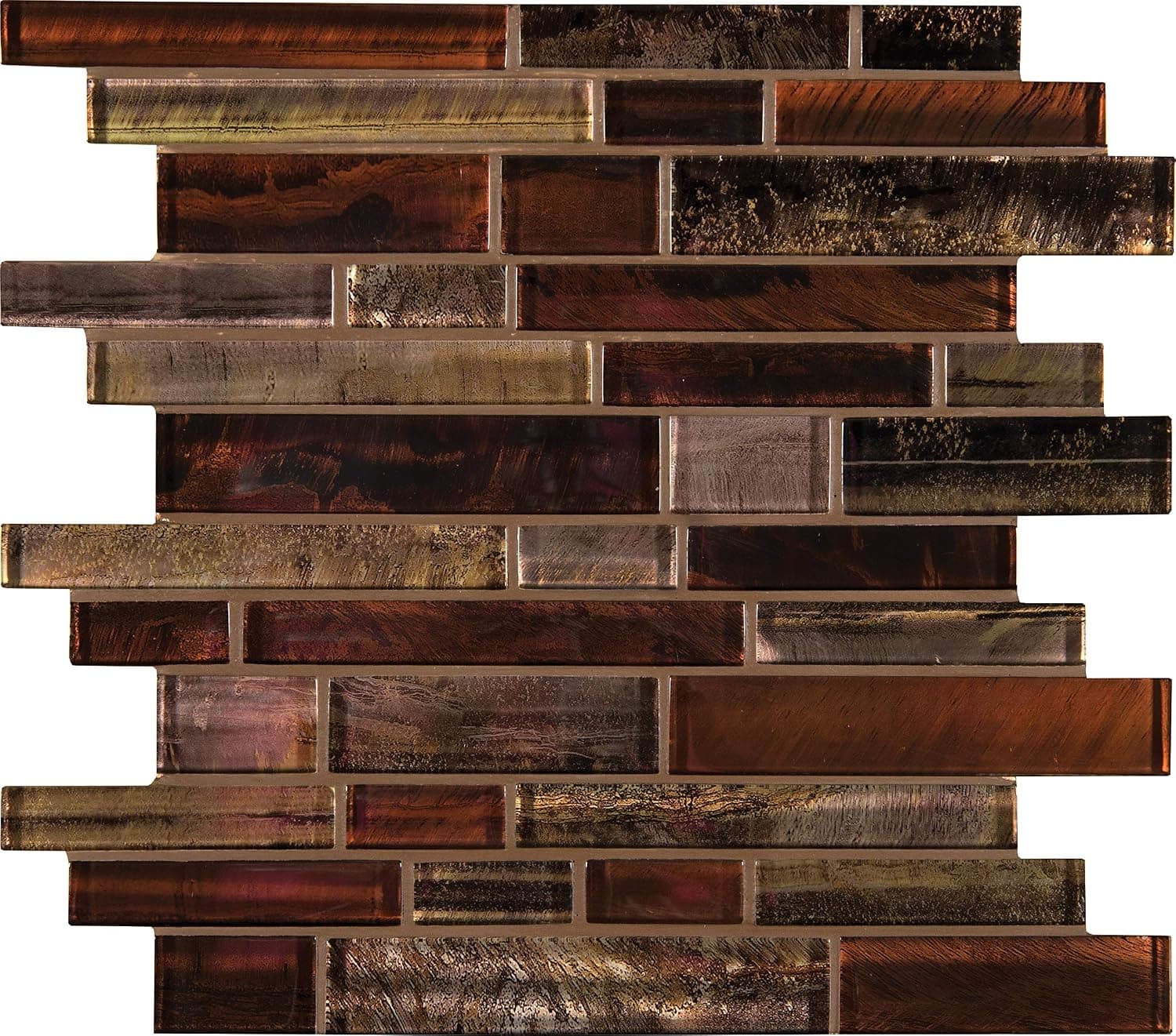 MSI Artista Interlocking Glass Tile for Kitchen Backsplash, Wall Tile for Bathroom, Accent Wall Tile, and Shower Wall Tile, 11.81 in. x 11.81 in. Mesh-Mounted Mosaic Tile (9.7 sq. ft.)