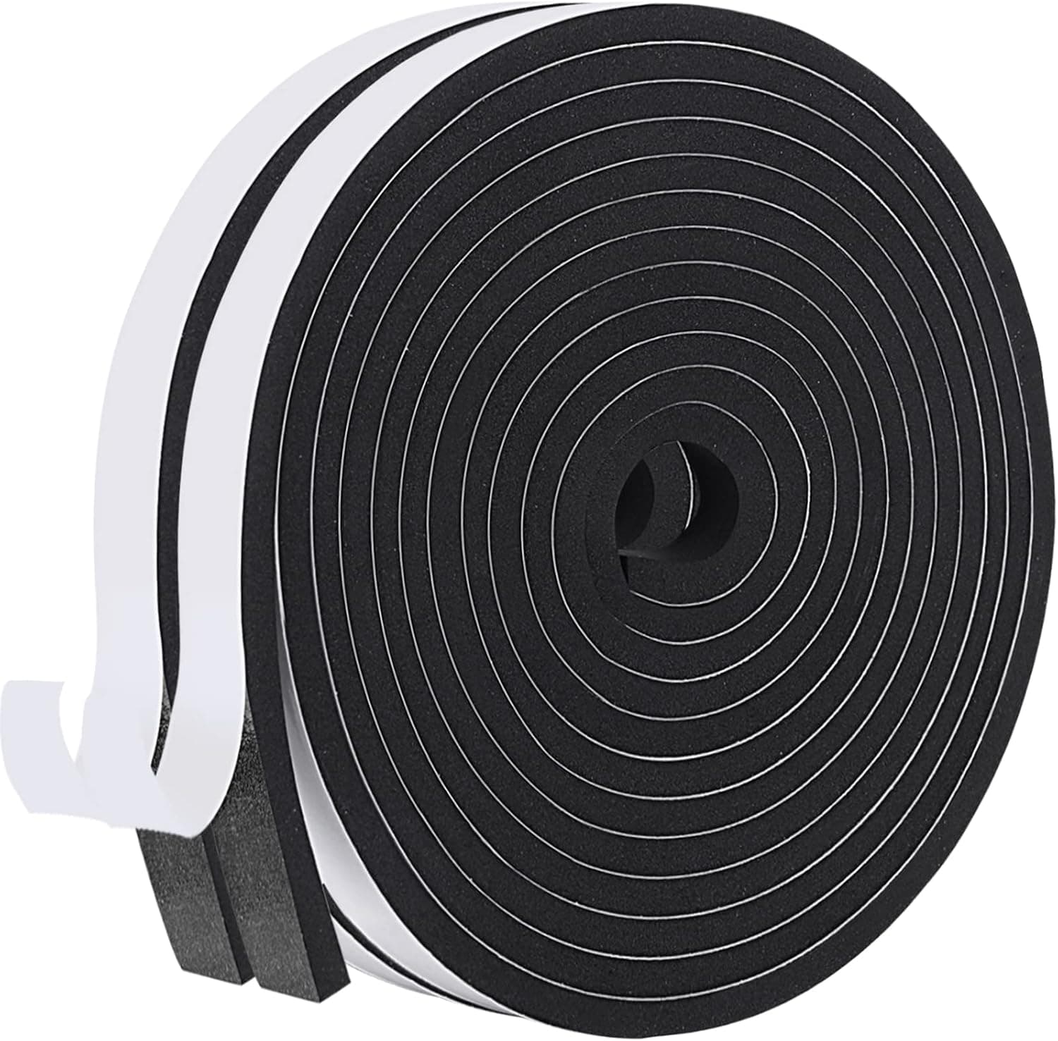 KAPOOSY Foam Seal Strip 1/2 Inch W X 1/4 Inch T Gasket Seal Foam Tape，Door Draught Excluder for Door Window Furniture, Total Length 26 Feet (13ft x 2 Rolls)