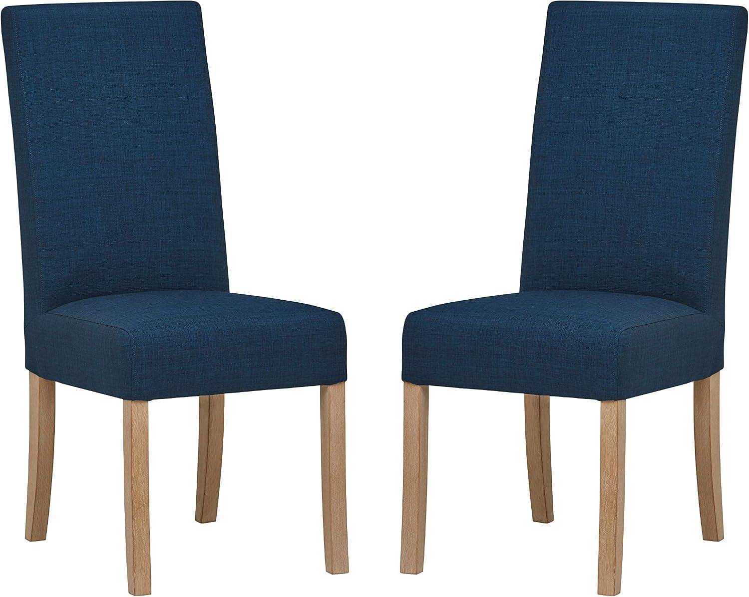 Amazon Brand – Stone & Beam Woodley Modern Kitchen Dining Room Chairs, Set of 2, 40"H, Navy Blue