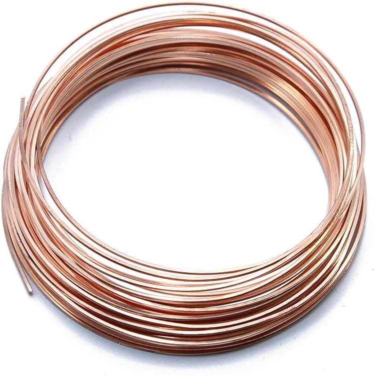 Solid Bare Copper Wire Square, Bright, Dead Soft, 25 Feet, 20 Gauge