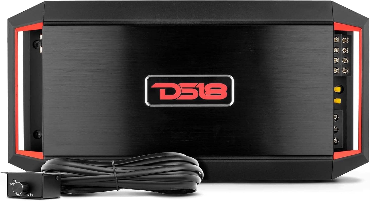 DS18 GEN-X900.4 Car Audio Amplifier 4-Channel Class A/B 900 Watts Max Multichannel Amp - Bass Remote Knob Included - Lightweight Design - High Efficiency Rate