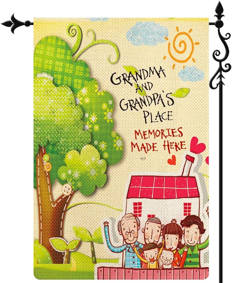 Lifesmells Garden Flag Grandma and Grandpa's Place Vertical Flag 12.5x18 Inch