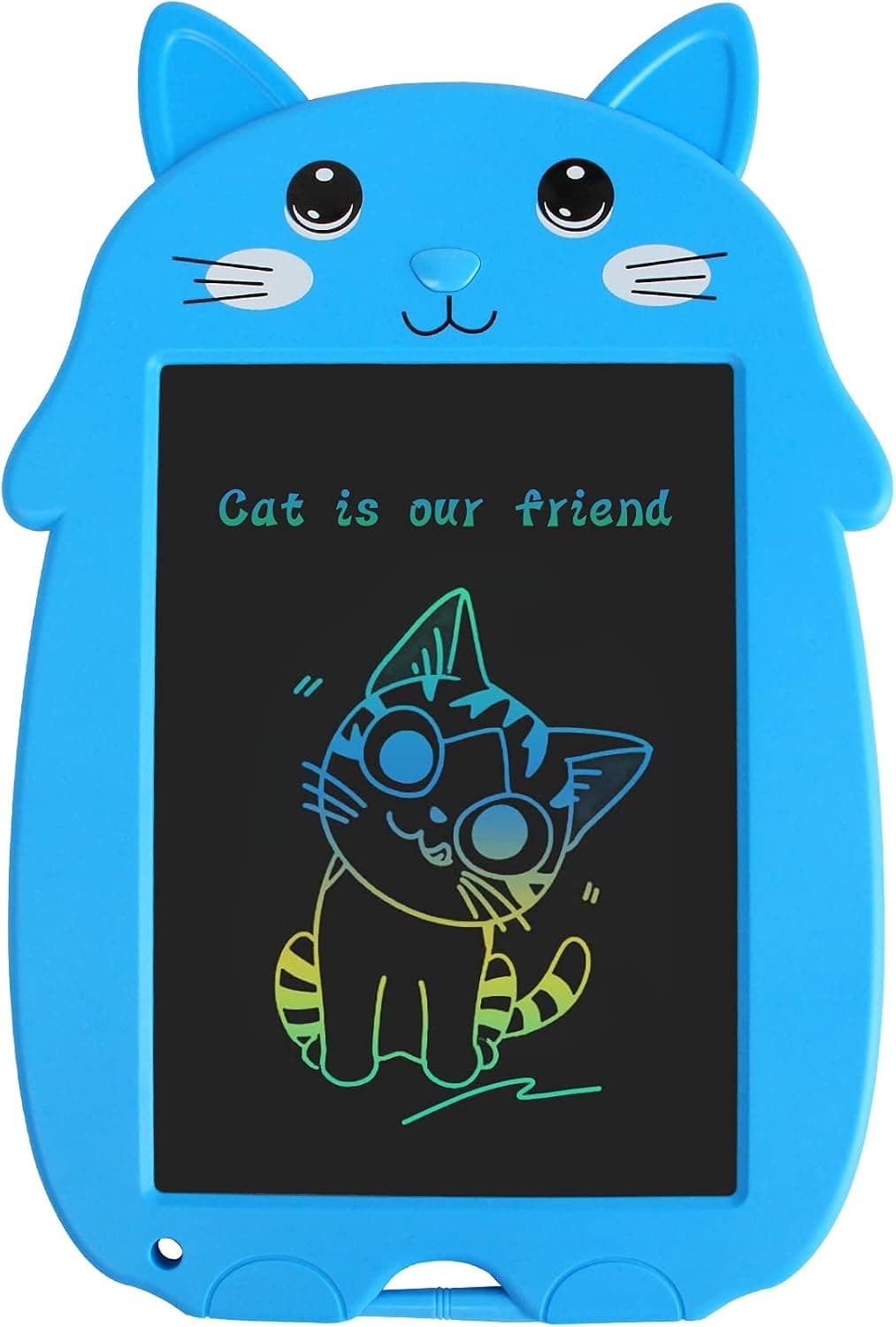 CuFun LCD Writing Tablet 8.5 inch Doodle Board Electronic Tablet Colorful Screen Handwriting Pad Learning Educational Toy for Kids Scribbler Pads for 3 4 5 6 7 Years Old Boys and Girls (Blue cat)