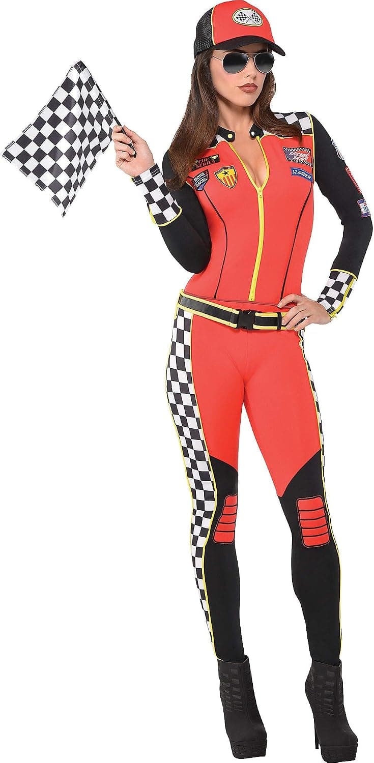 AMSCAN Foxy Daytona Race Car Driver Halloween Costume for Women, Medium, with Included Accessories