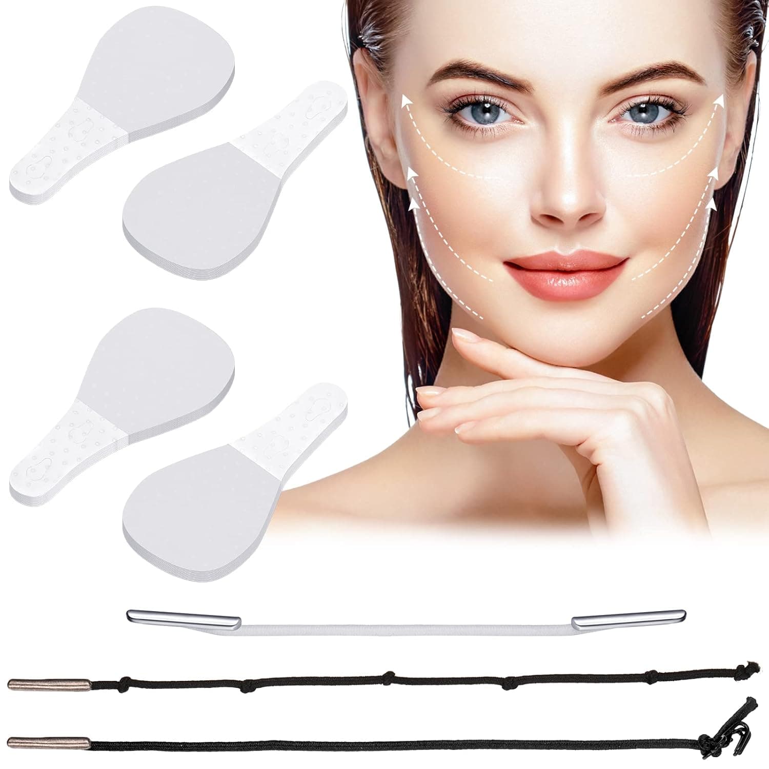 86 Pieces Face Lifting Tapes with Lifting Rope Sets