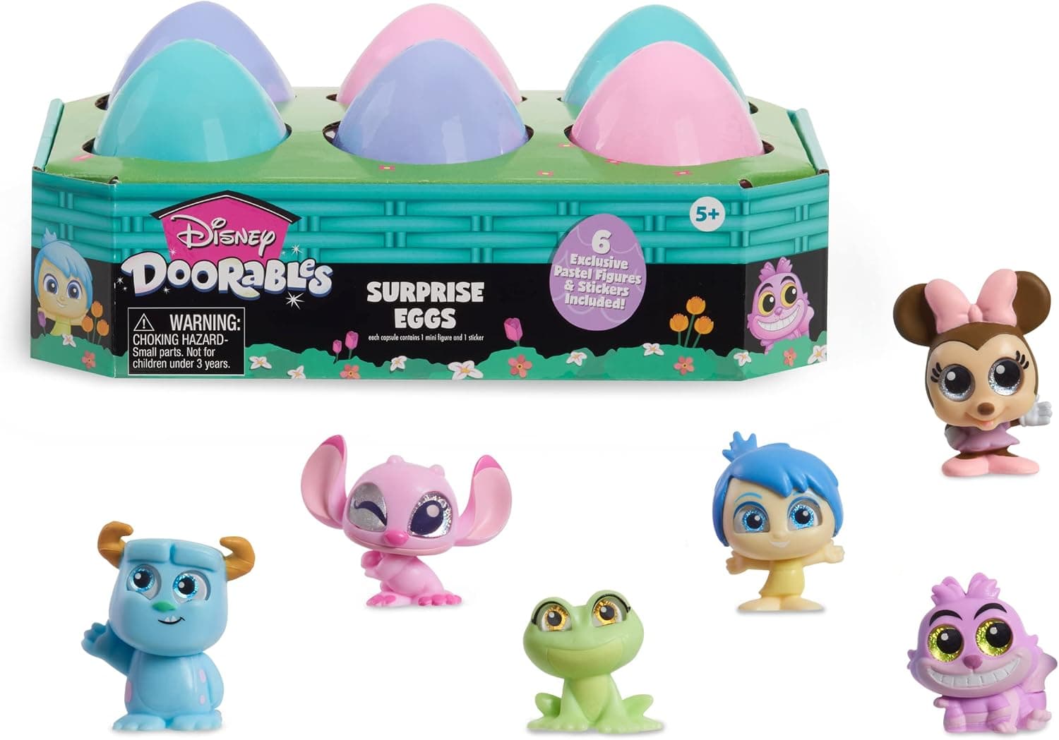 Disney Doorables 6-Pack Surprise Eggs, Includes Characters and Stickers, Easter Gifts and Basket Stuffers, Officially Licensed Kids Toys for Ages 5 Up, Gifts and Presents by Just Play