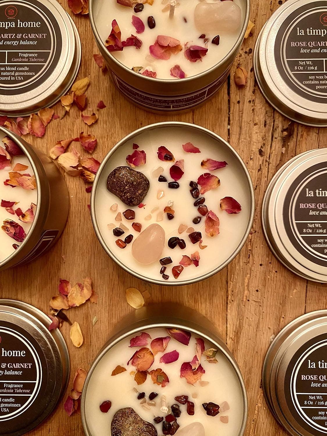 Intention Candle, Love and Energy Balance, Gemstones - Soy Candles for Prosperity, Ritual and Meditation. Explore now!