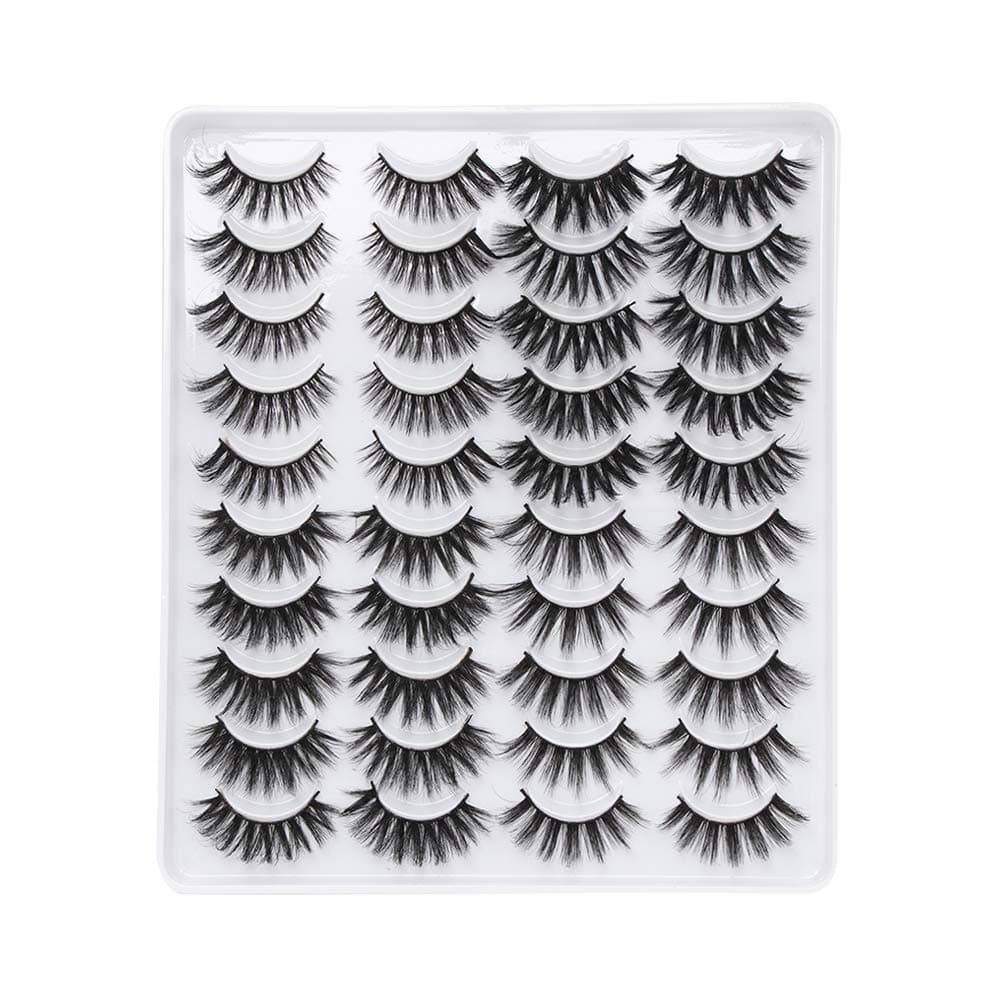 Mixed 6D Mink False Eyelashes Full Strips Thick Cross Long Lashes Wispy Fluffy Eye Makeup Tools 5 Pairs (401)