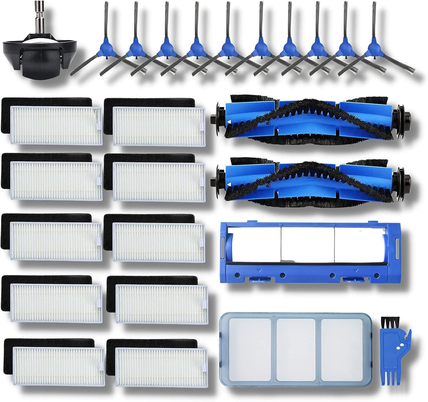 26 Pack Replacement Parts Accessories Compatible for Eufy Robovac 11S 12 25C 15T 30C 35C 39C Front Caster Wheel Side/Sweep/Main Roller Brush Filter Main Brush Cover/Shell/Protector