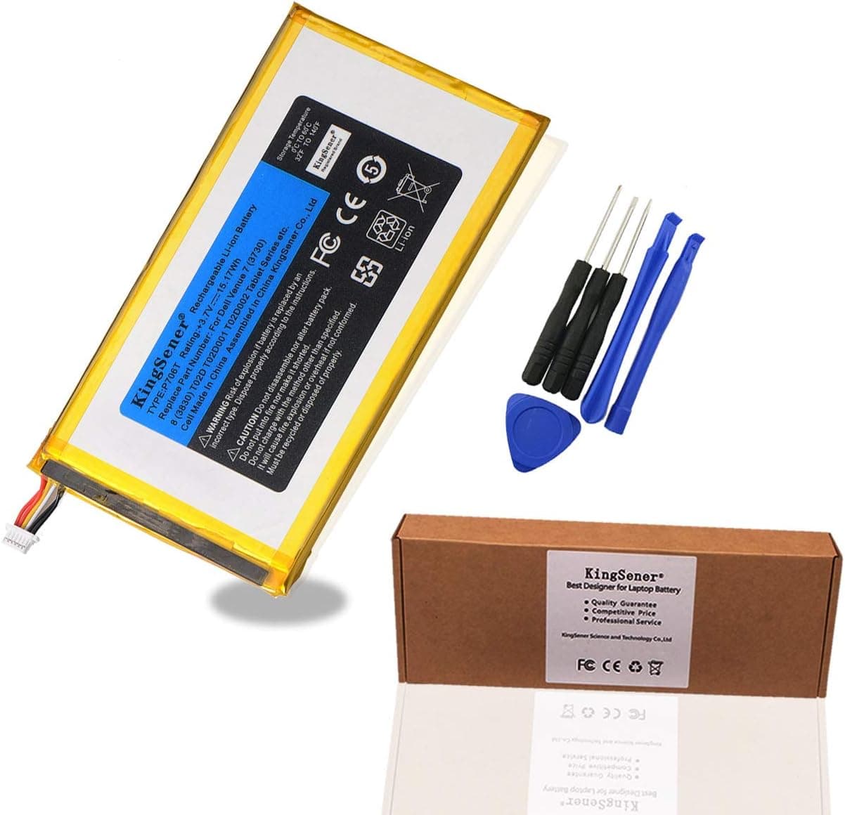 KingSener New P706T Tablet Battery for DELL Venue 7 3730 Venue 8 3830 T01C T02D001 T02D002 0CJP38 02PDJW 3.7V 15.17WH
