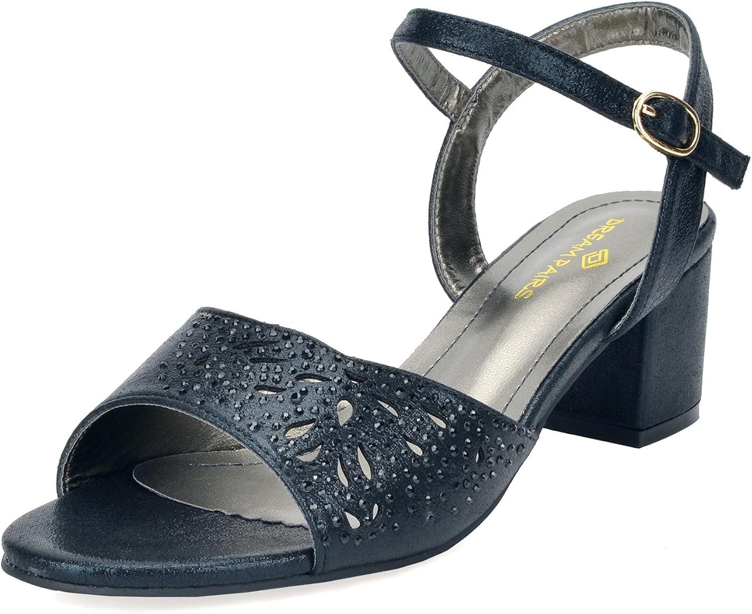 DREAM PAIRS Women's Mona_10 Black Fashion Block Heeled Sandals Size 6 B(M) US