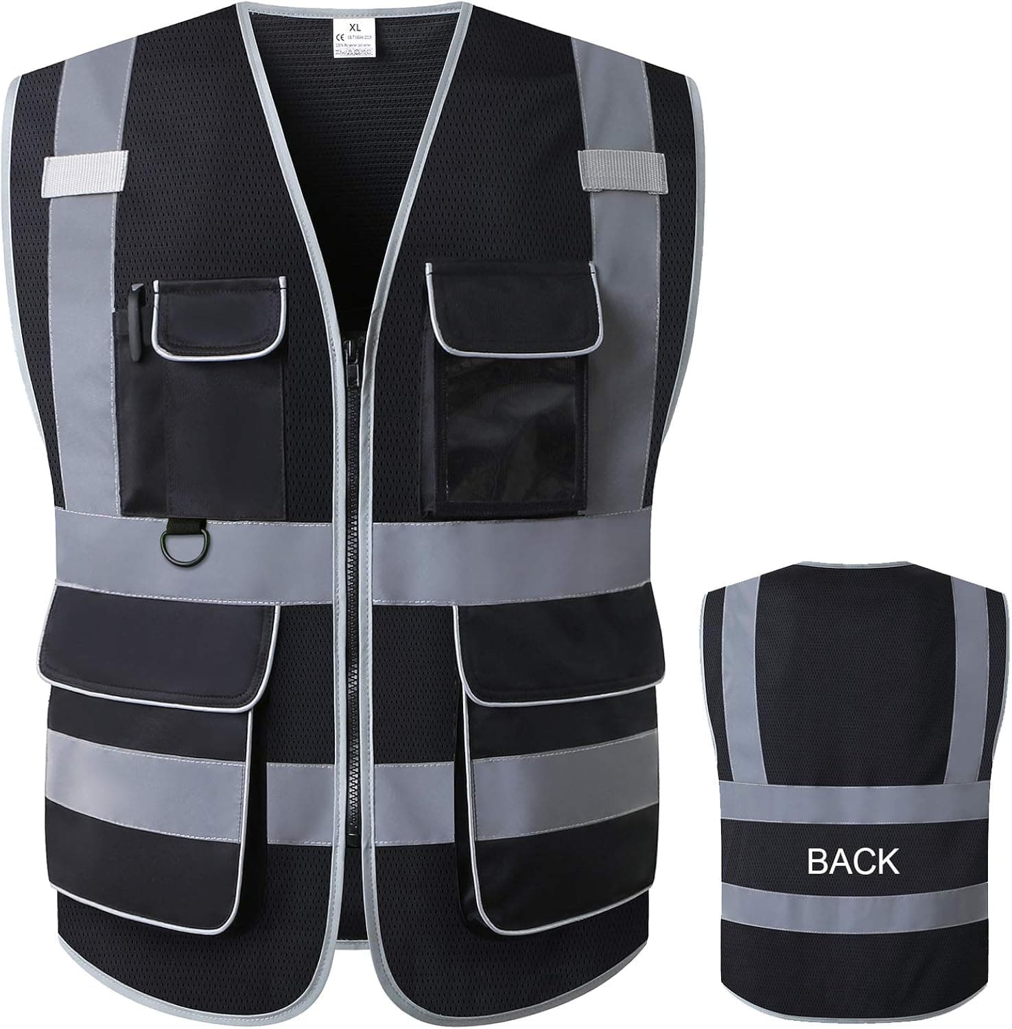 LOHASWORK Reflective Mesh Safety Vest - High Visibility Multi Pockets Breathable Workwear, ANSI/ISEA Standard