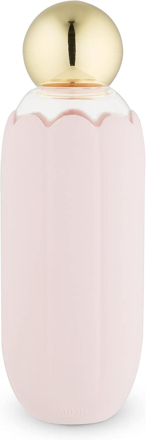 Blush Glow: Gold Cap Water Bottles, 16 oz, Pink